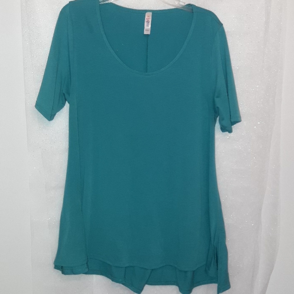 LulaRoe High-Low Tunic Teal Blue Large